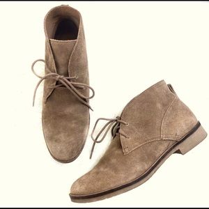 Lucky Brand Garboh Lace Up Suede Chukka Ankle Booties Tan 9.5